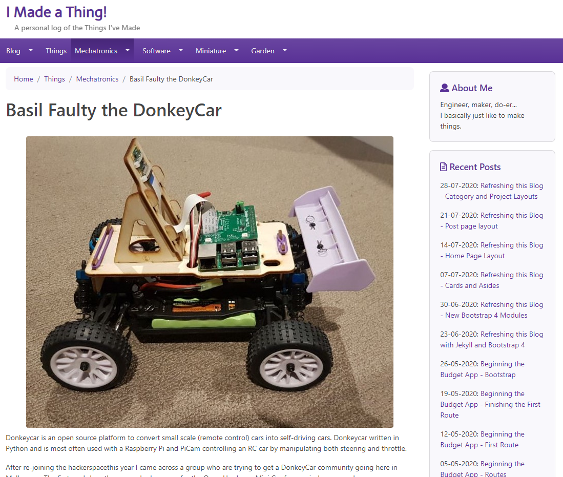DonkeyCar Project Page