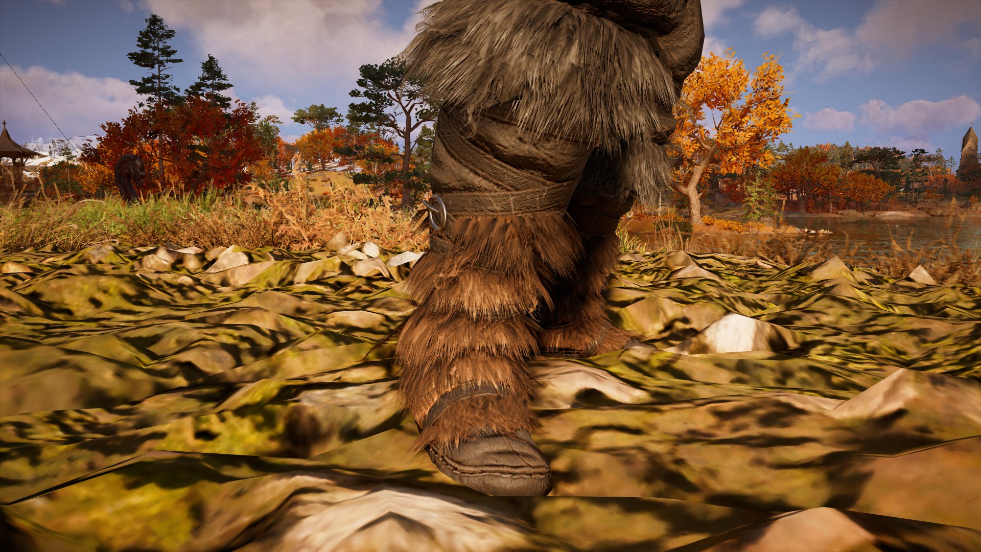 Screenshot of Eivor's boots from Assassin's Creed Valhalla