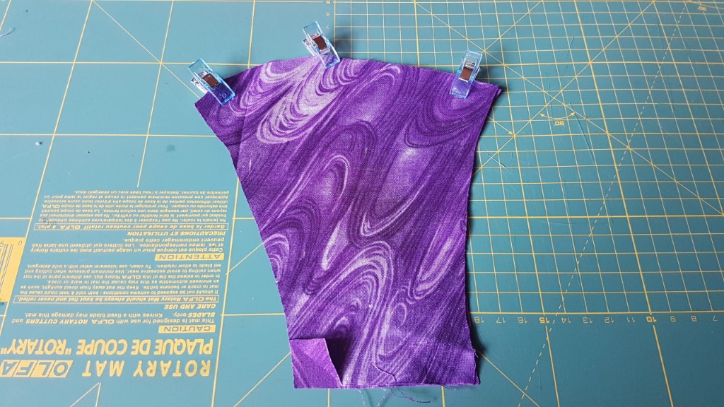 Clipping the outside layer for sewing